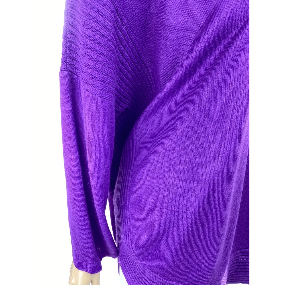 Dana Buchman Knit Purple Sweater Size 1X Long Sleeves Curved Hem Acrylic - Picture 3 of 7